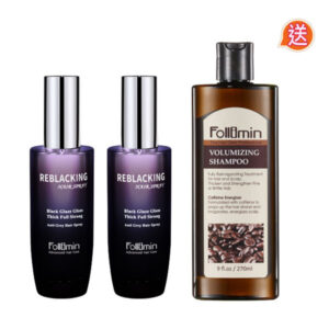 髮利明 黑釉亮髮根賦活噴劑 2入組 +送咖啡因豐盈洗髮精