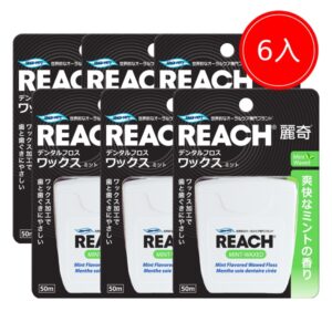 麗奇 潔牙線含蠟-薄荷 6入