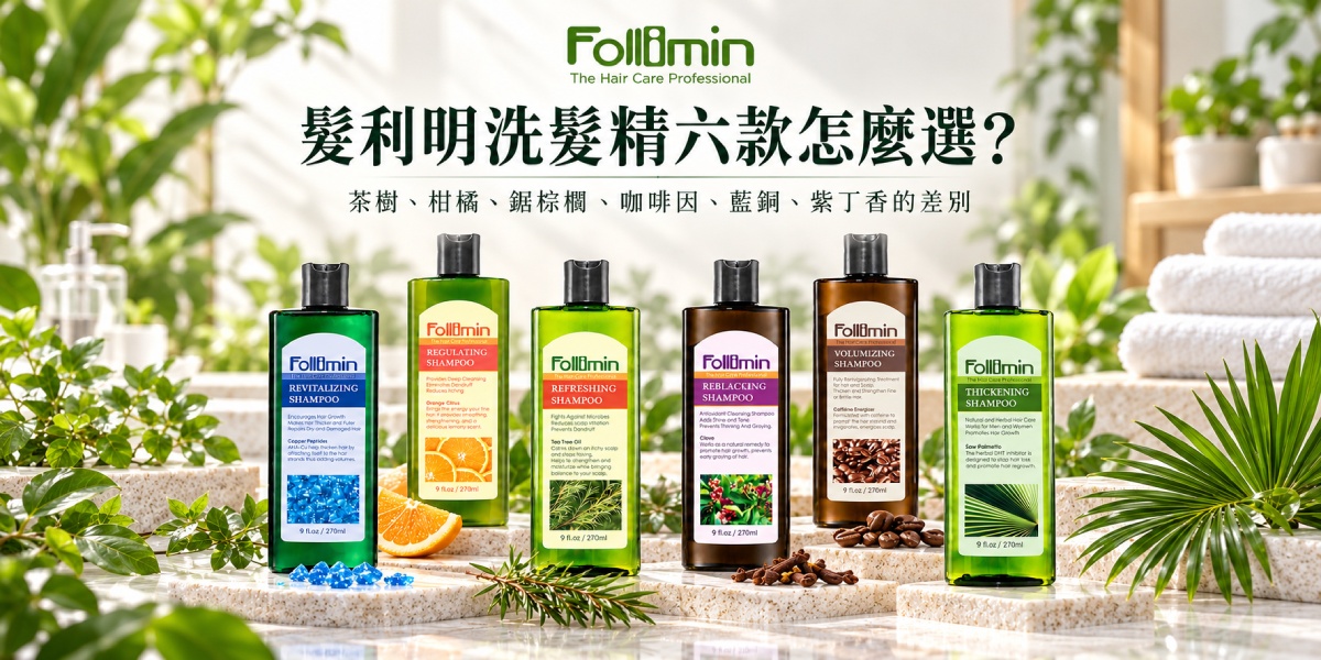 髮利明洗髮精六款怎麼選?茶樹、柑橘、鋸棕櫚、咖啡因、藍銅、紫丁香的差別