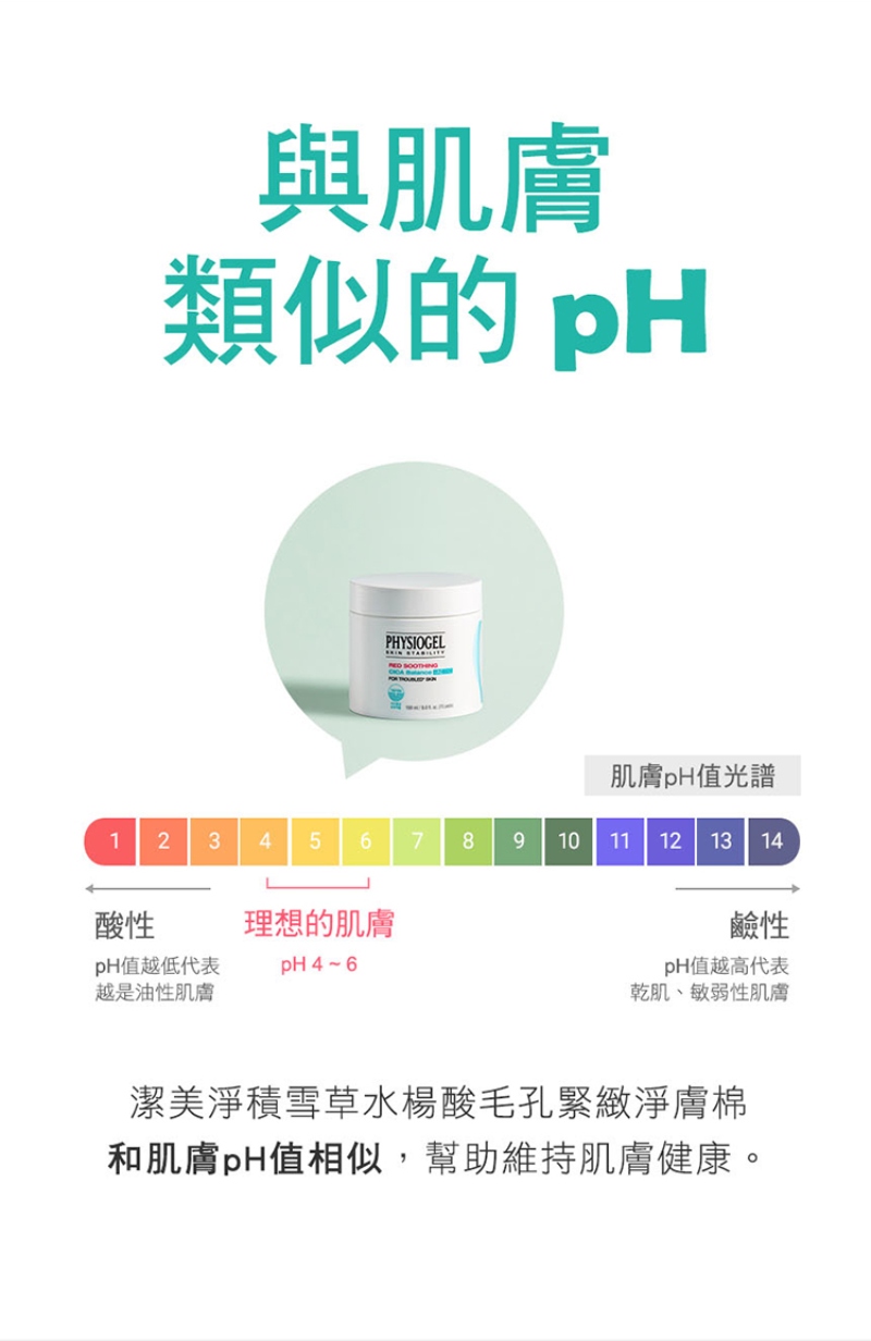 Physiogel潔美淨 積雪草水楊酸毛孔緊緻淨膚棉 70片